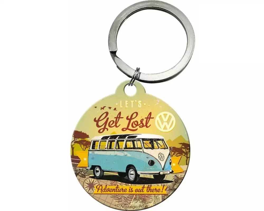 Nostalgic Art Schlüsselanhänger VW Bus Ø 4 cm, 1 Stück, Mehrfarbig