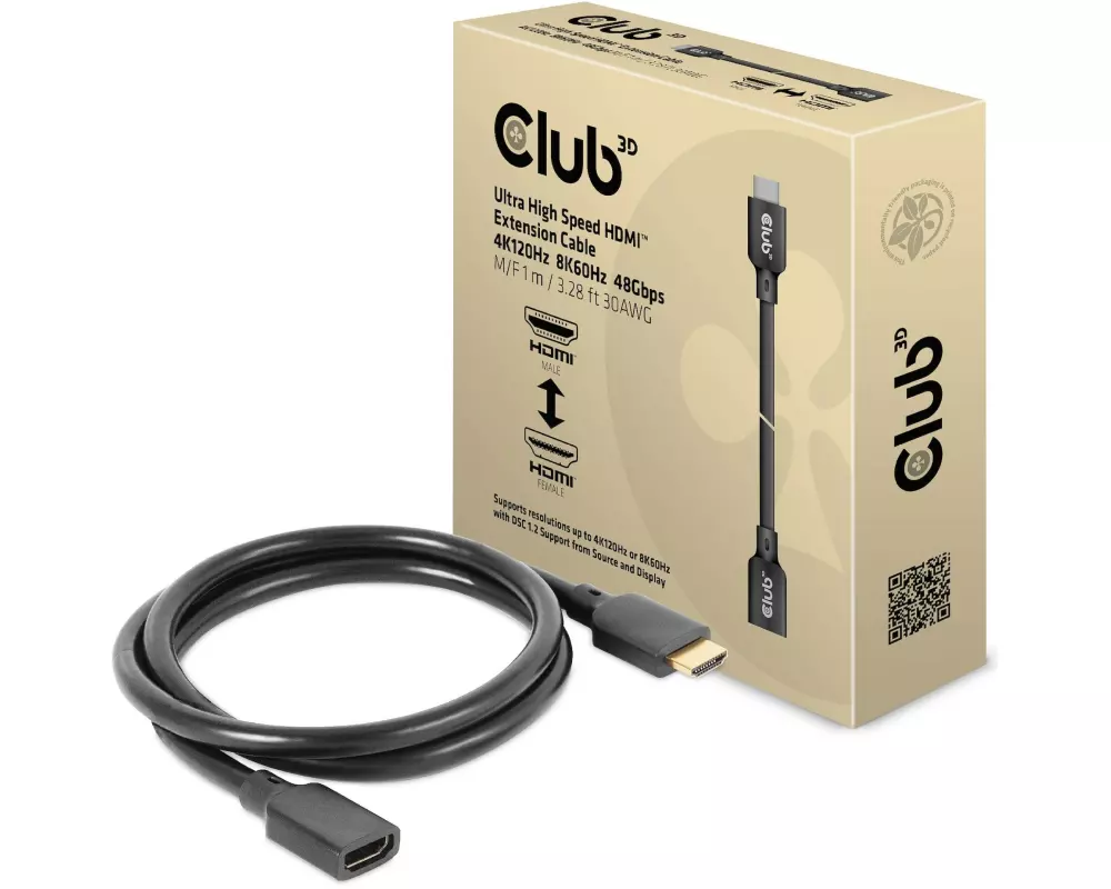 Club 3D Verlängerungskabel CAC-1322 HDMI - HDMI, 1 m
