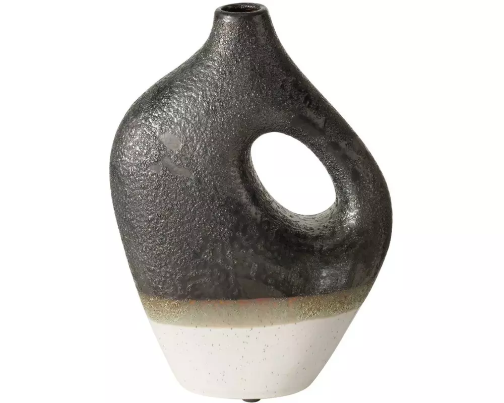 Boltze Vase Lamuna 26 cm, Schwarz/Weiss