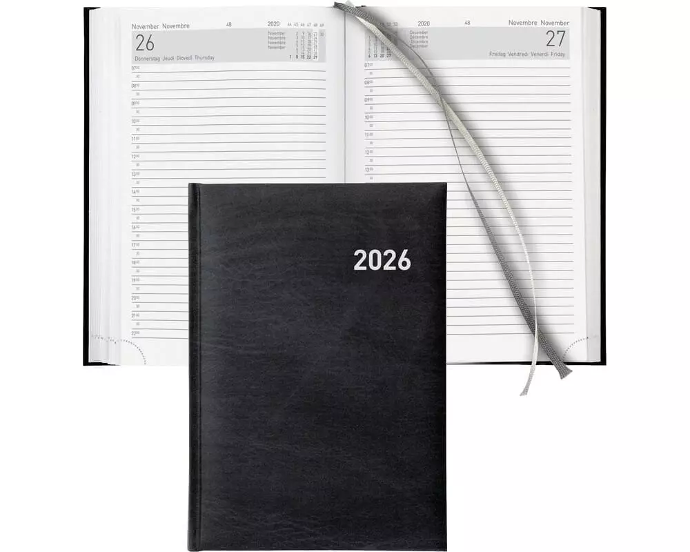 Biella Geschäftsagenda Executive Schwarz, 14.5 x 20.5 cm