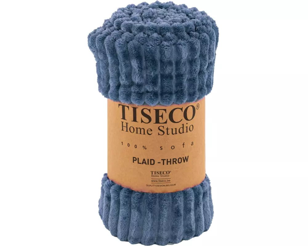 Tiseco Decke Ribble Mikroflanell 160 x 130 cm, Blau