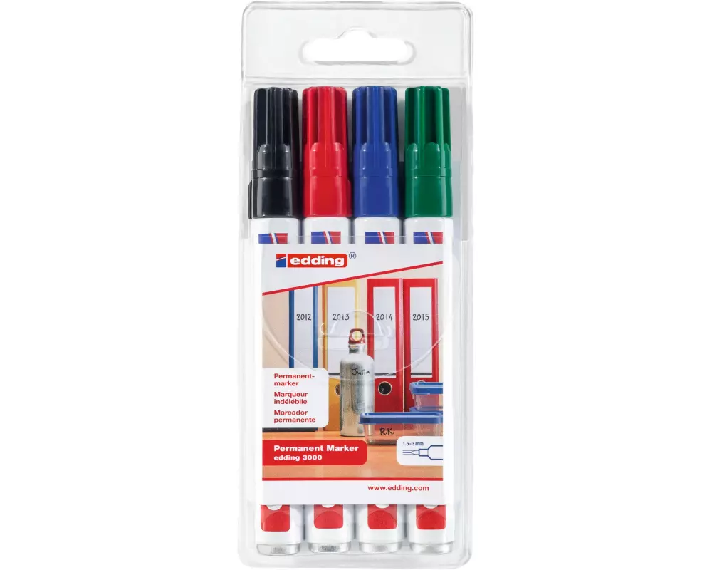 edding Permanent-Marker 3000 4 Stück