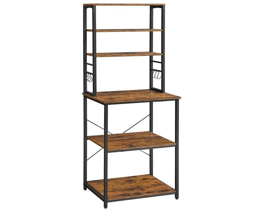 VASAGLE Küchenregal mit 6 Ablagen Braun