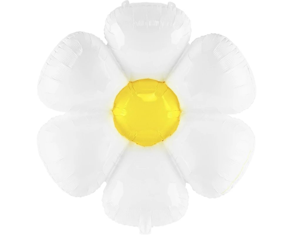 Partydeco Folienballon Gänseblümchen 97 x 103 cm, Gelb/Weiss
