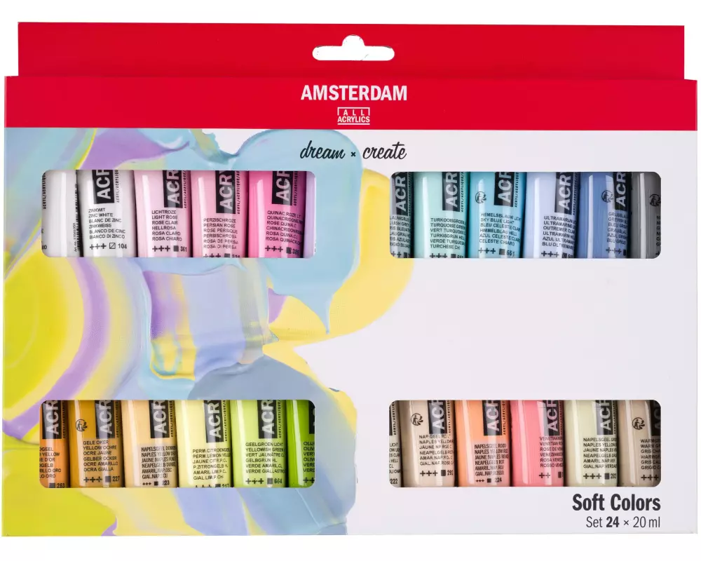 Amsterdam Acrylfarbe Set Soft Colors 24 Tuben à 20 ml