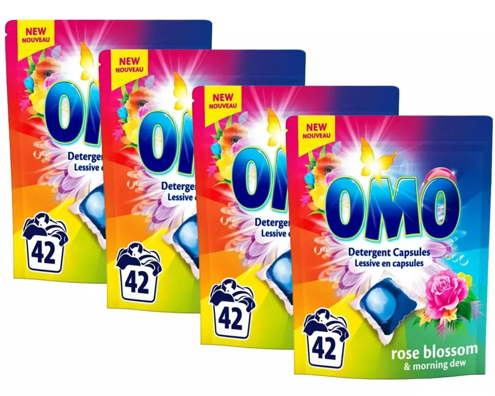 Omo Waschmittel Kapseln Rosenblueten 4 Pack à 42 Stück