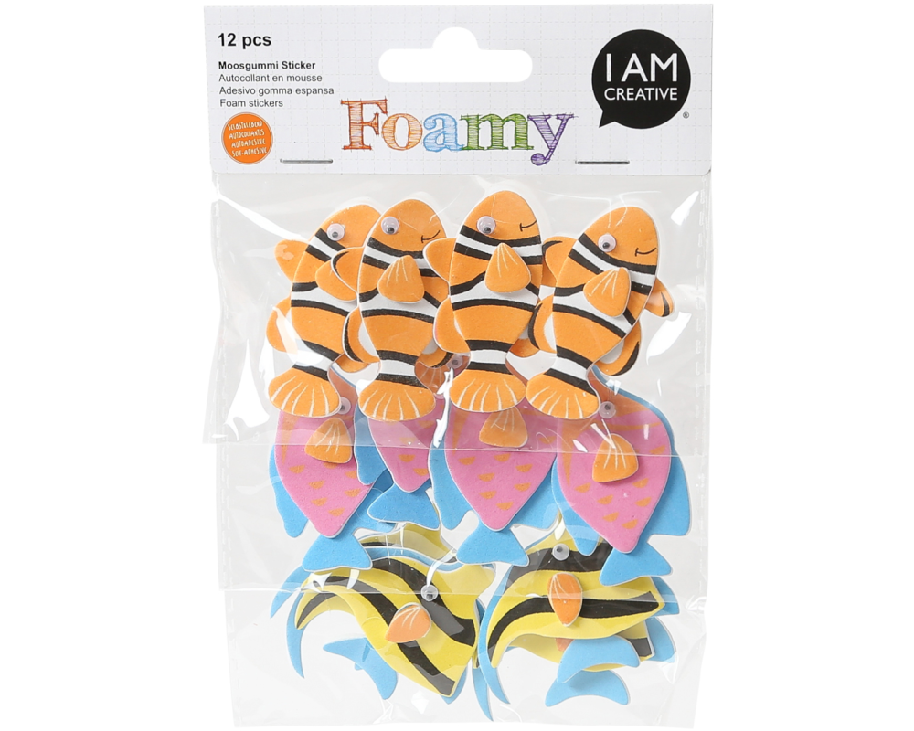 I AM CREATIVE Foamy 4019.52 Fisch, 12 Stück
