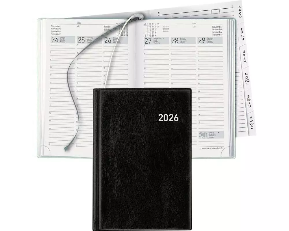 Biella Geschäftsagenda Terminia Schwarz, 14.5 x 20.5 cm