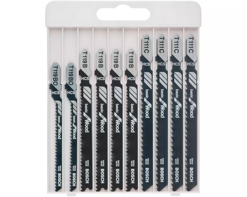 Bosch Professional Stichsägeblätter-Set Basic for Wood, 10-teilig