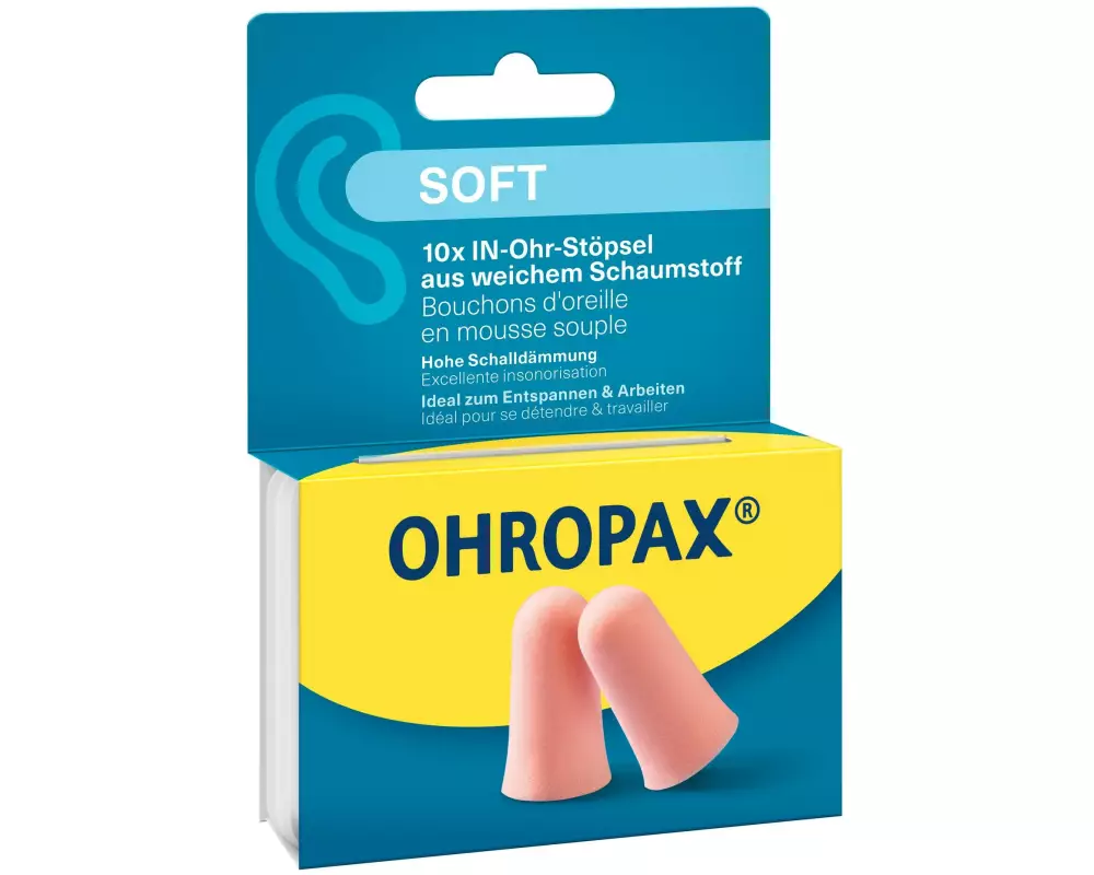 Ohropax Ohrstöpsel soft, Schaumstoff 10 Stück