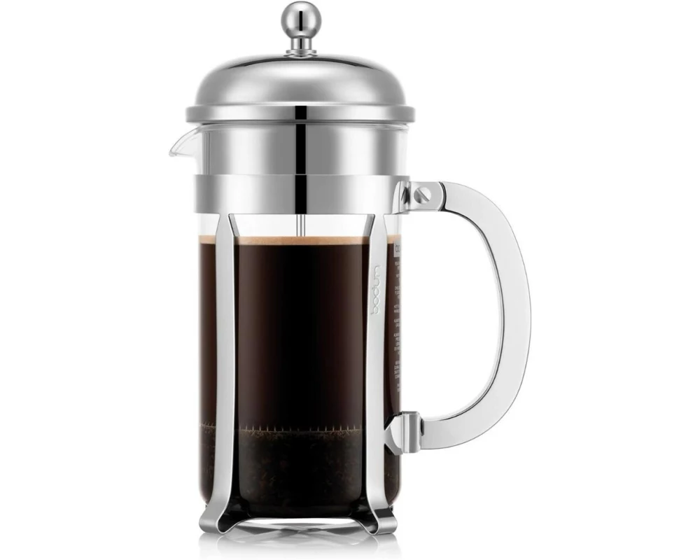 Bodum Kaffeebereiter Chambord Verchromt, Silber, 1 l