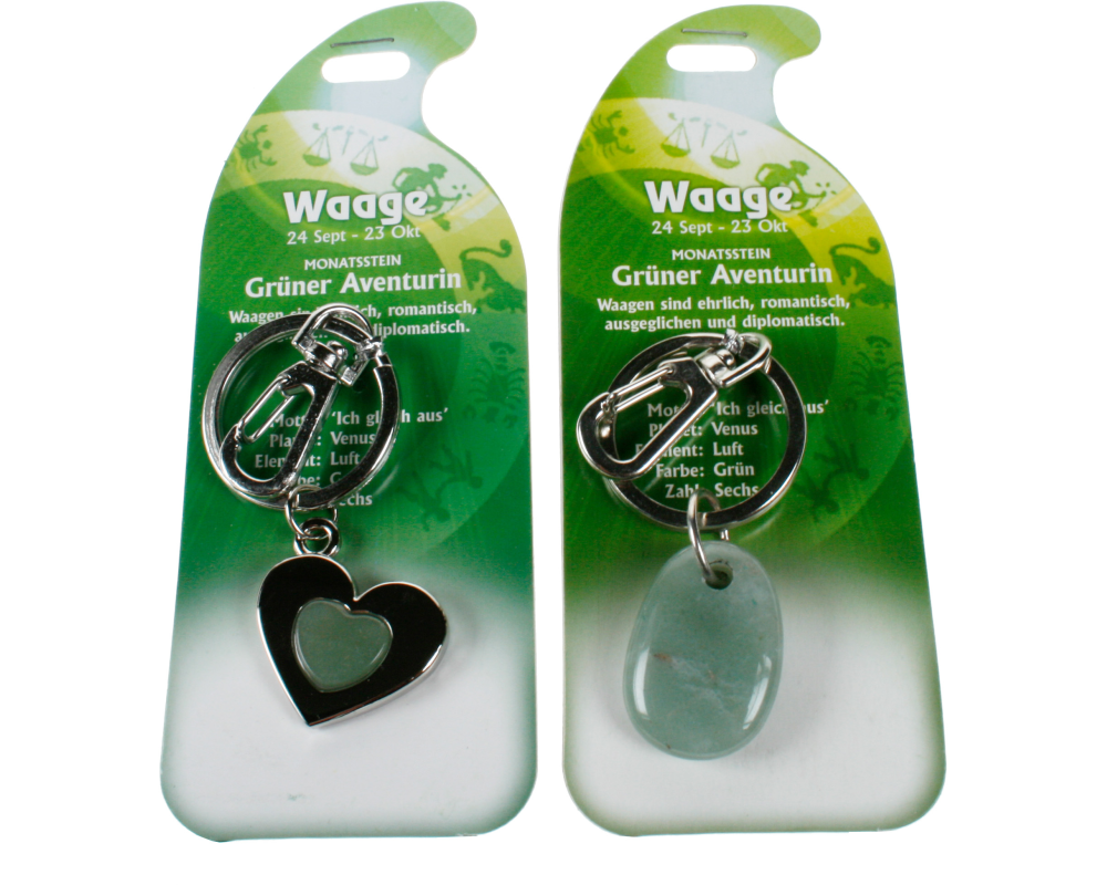 ROOST Schlüsselanhänger Waage G267 Gr. Aventurin 2 Motive ass.