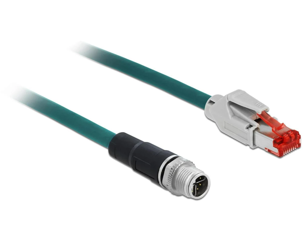Delock Patchkabel RJ-45 - M12, Cat 5e, SF/UTP, 1 m, Blau