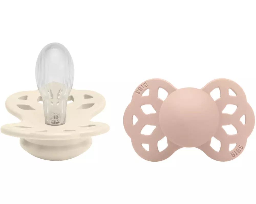 Bibs Nuggi symmetrisch 2er Set Ivory/Blush 6-12 Mt.