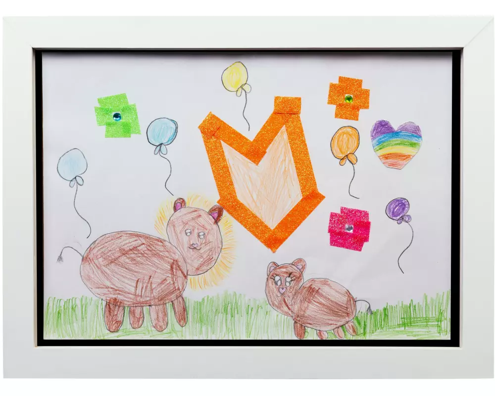 COCON Bilderrahmen für Kinderzeichnungen 35 x 26 x 5 cm, Weiss