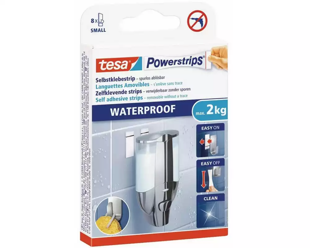 tesa Doppelseitige Klebepads Waterproof Large 2 kg, 3er Pack