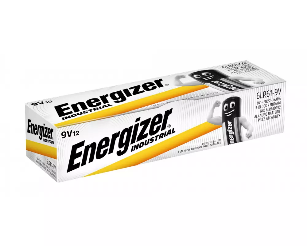 Energizer Batterie Industrial Alkaline 9V E-Block , 12 Stück