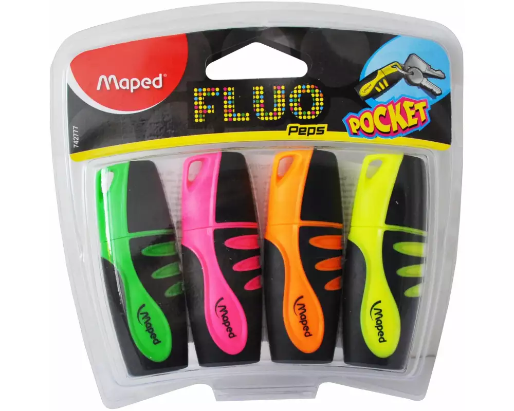maped Textmarker Fluo Peps Pocket Mini, 4 Stück