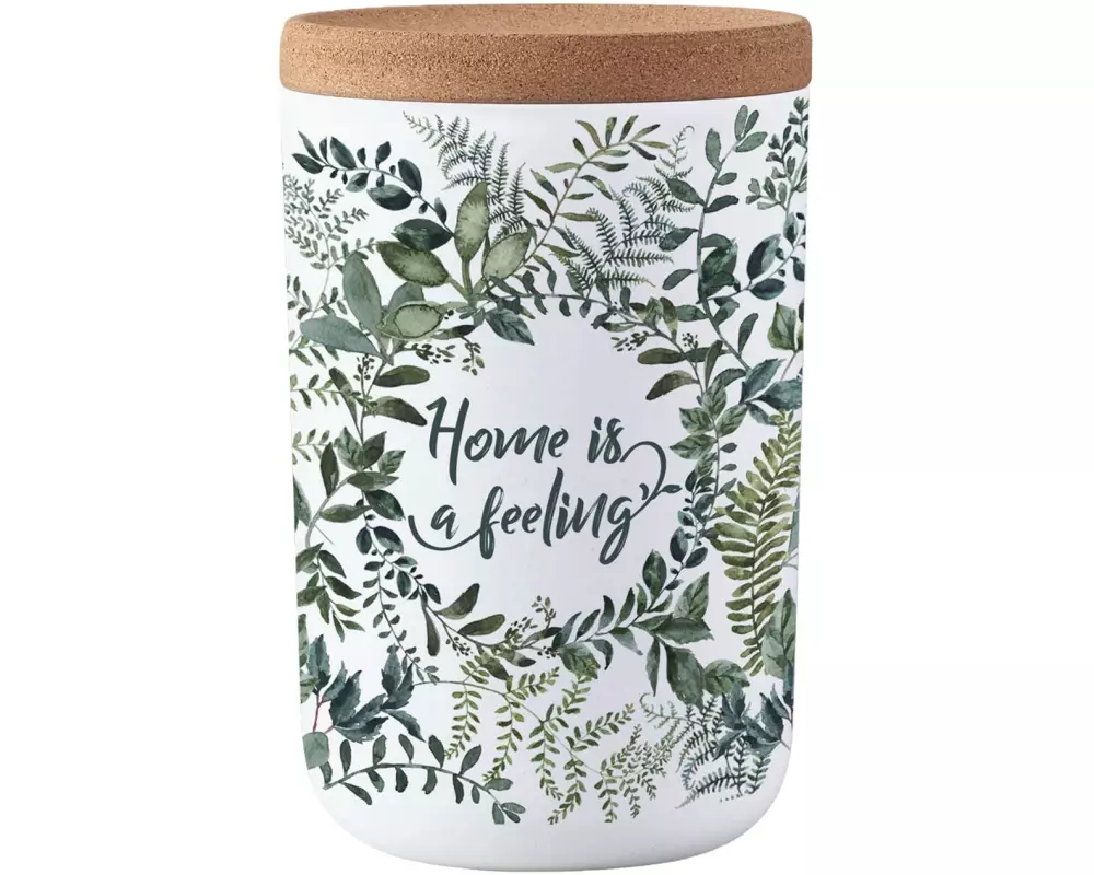 BioLoco Vorratsdose Green leaves L, 1 l, Grün/Weiss