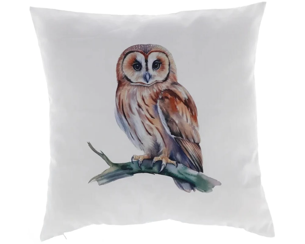 Esschert Design Outdoor Kissen Aquar. Eule 50 x 50 cm, Mehrfarbig