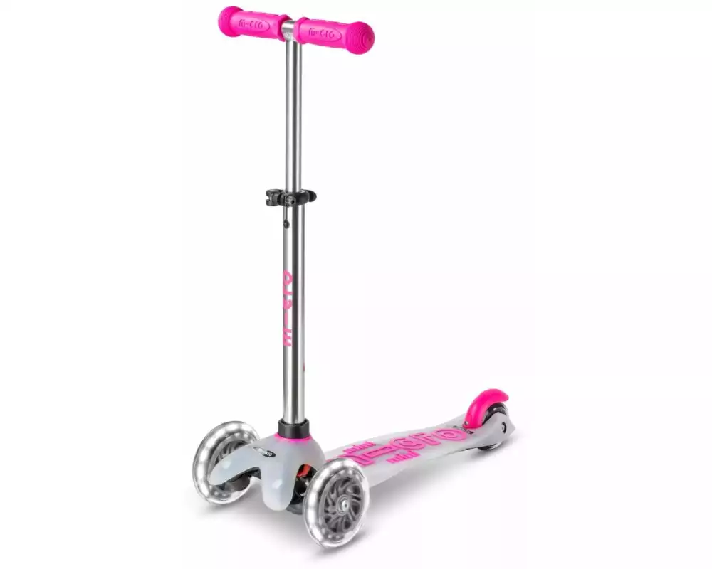 Micro Mobility Kickboard Mini Micro Deluxe Flux LED Neon Pink