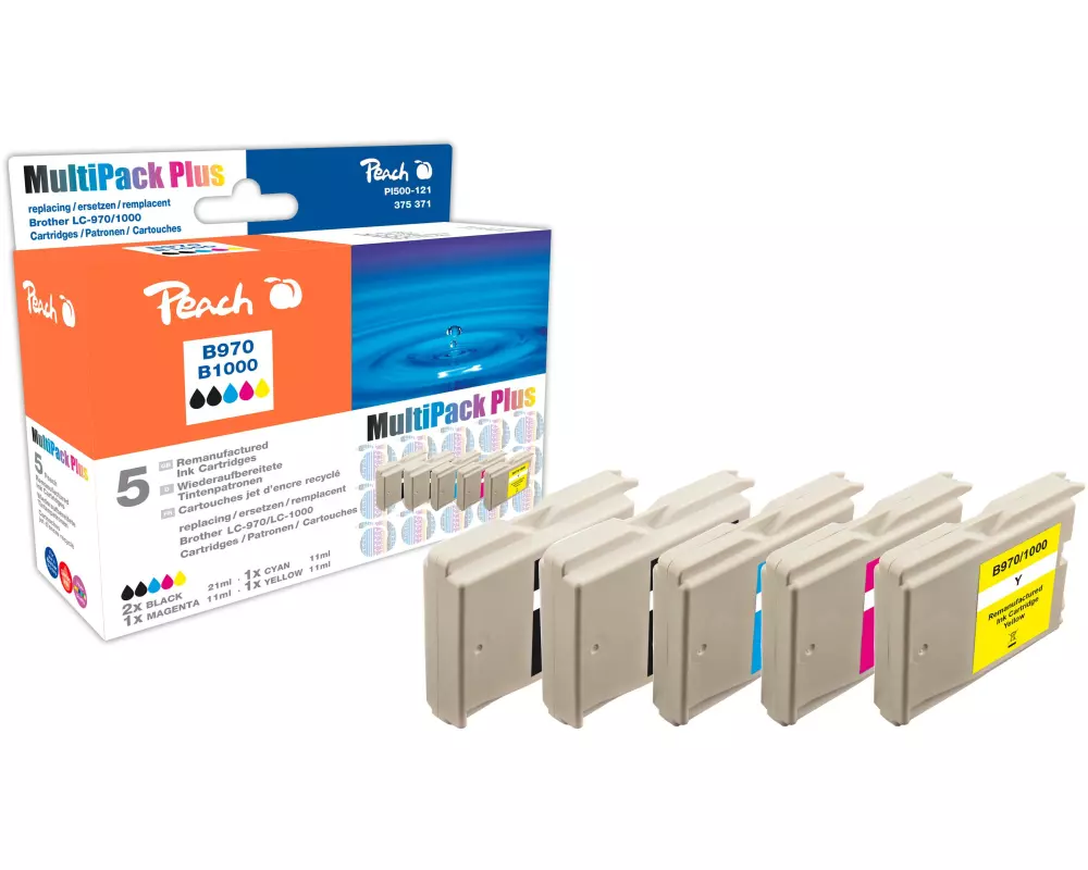 Peach Tinte Brother LC-970/LC-1000 2x BK, 1x C, M, Y