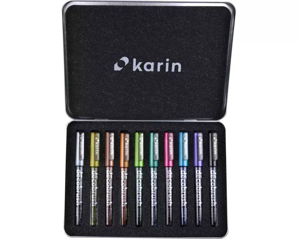 Karin Brushpen Metallic 28Z1 Metallfarben, 10 Stück