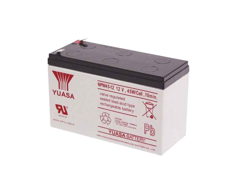 YUASA 12VDC 9Ah Verschlossener, wartungsfreier Bleiakkumulator, Anschlüsse Faston 250 6.3mm, Ideal für USV Anlagen