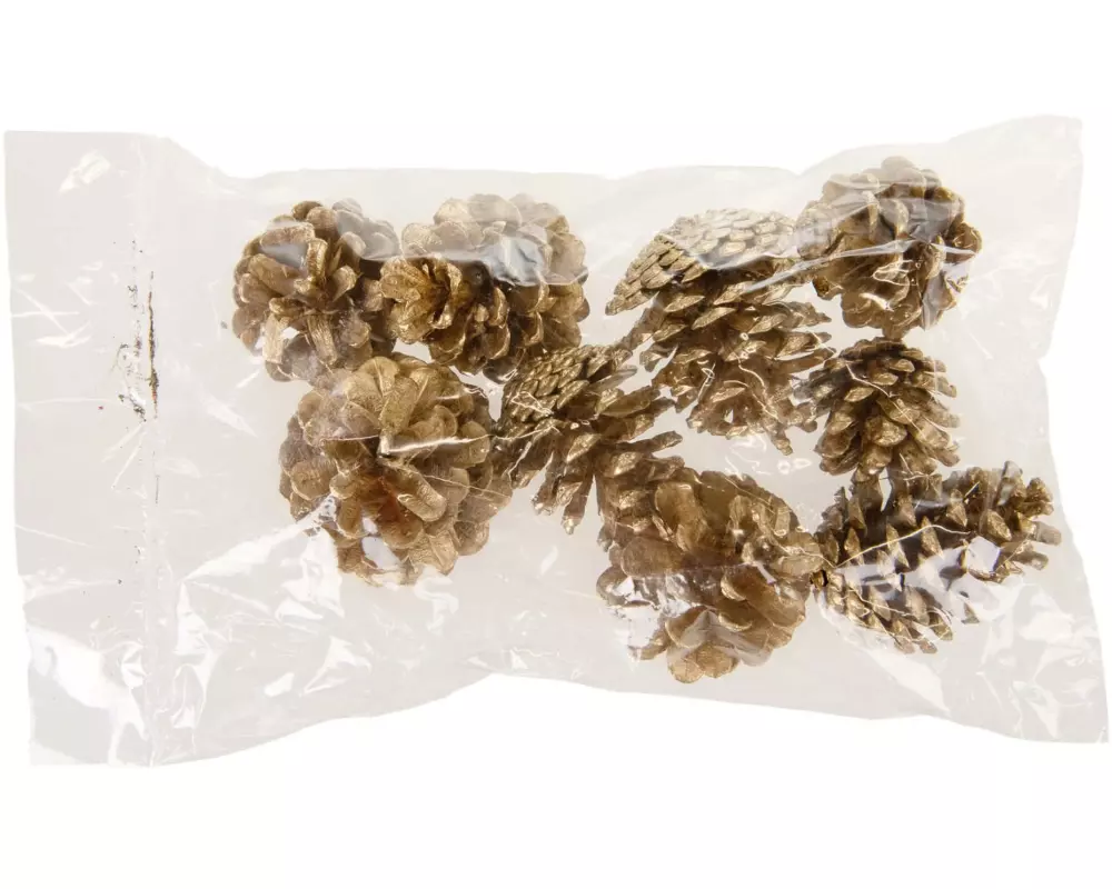 CHALET Streudeko Kiefernzapfen 200 g, Natur/Gold