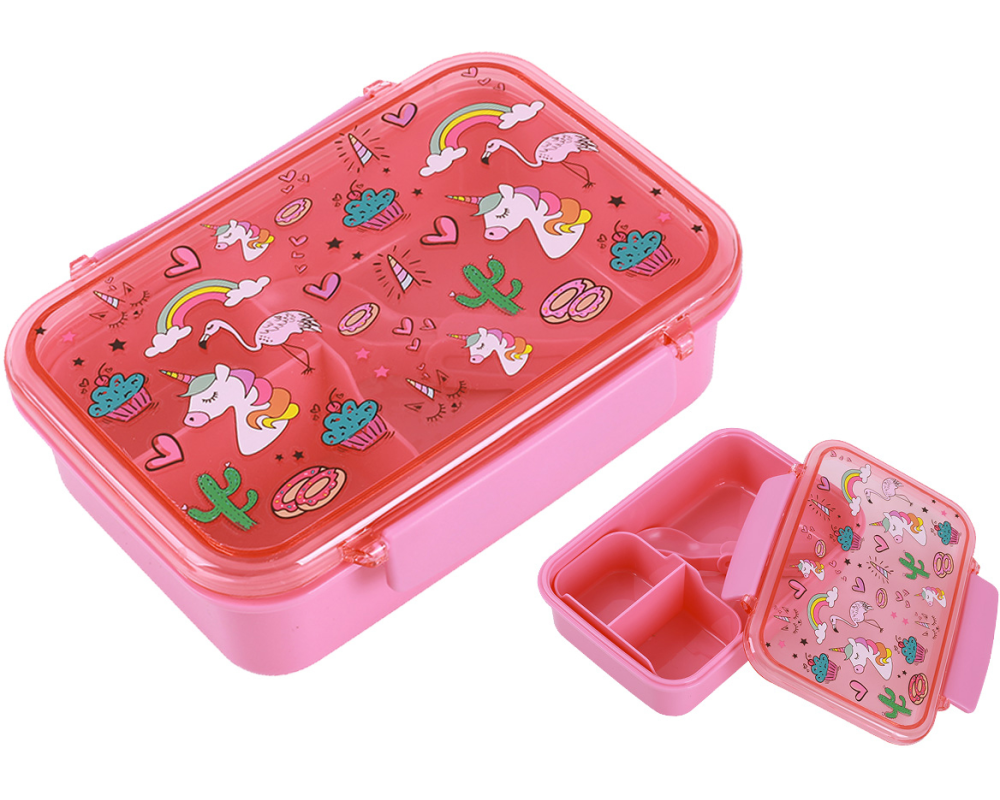 I-DRINK Lunch Box mit Löffel + Gabel ID2016 Unicorn