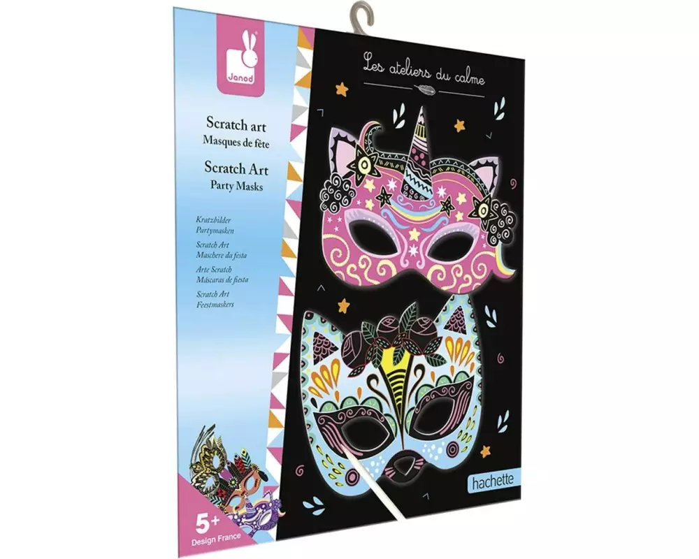 Janod Bastelset Kratzbilder Partymasken