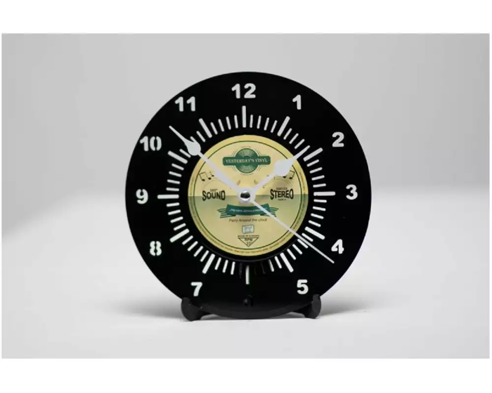 Yesterday's Vinyl Tischuhr Ø 17.5 cm, Gelb/Schwarz