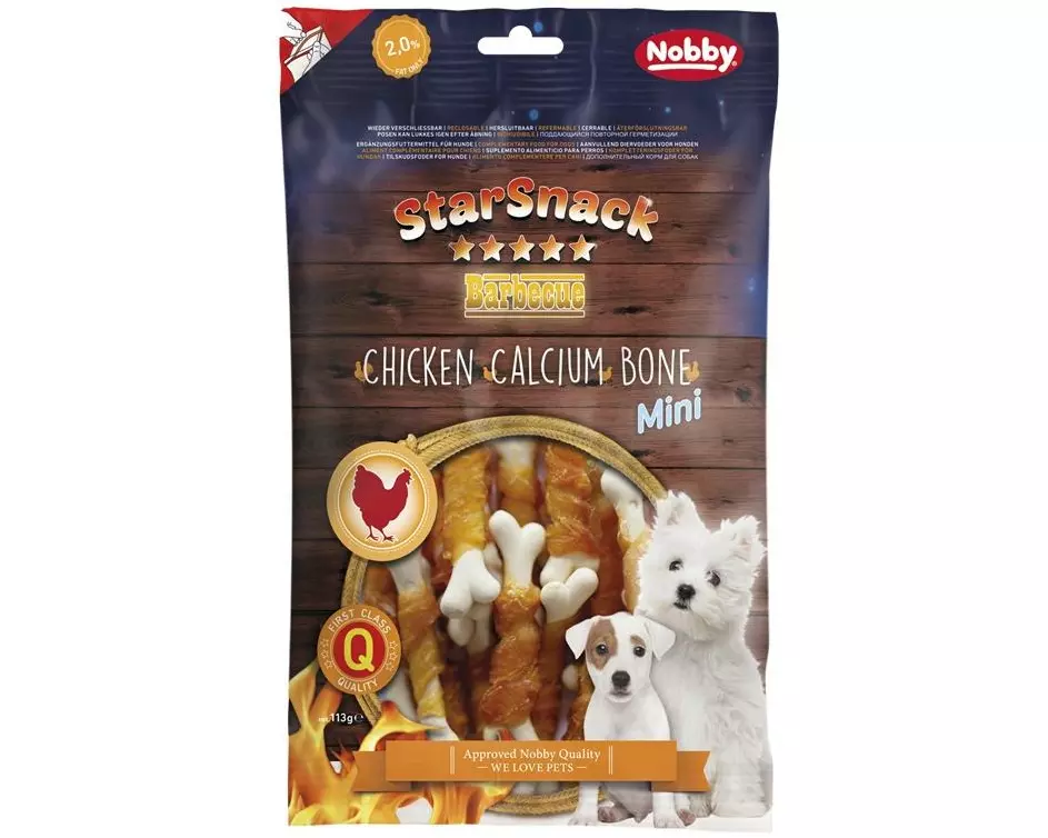 Nobby Leckerli StarSnack Barbecue Mini Chicken Calcium, Bone, 113g