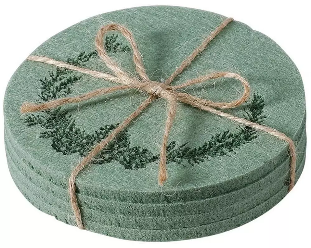 INGES CHRISTMAS DECOR Untersetzer rund 4 Stück, Grün