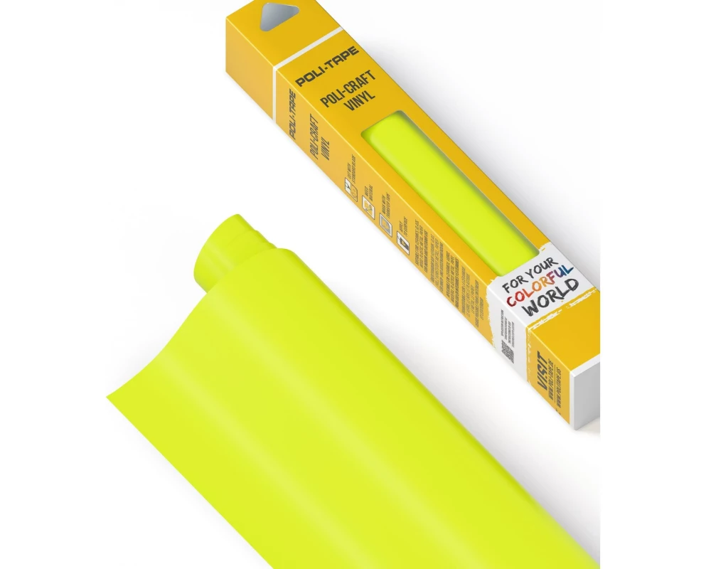 Poli-Tape Vinylfolie Permanent 30.5 x 183 cm, Neon Gelb matt