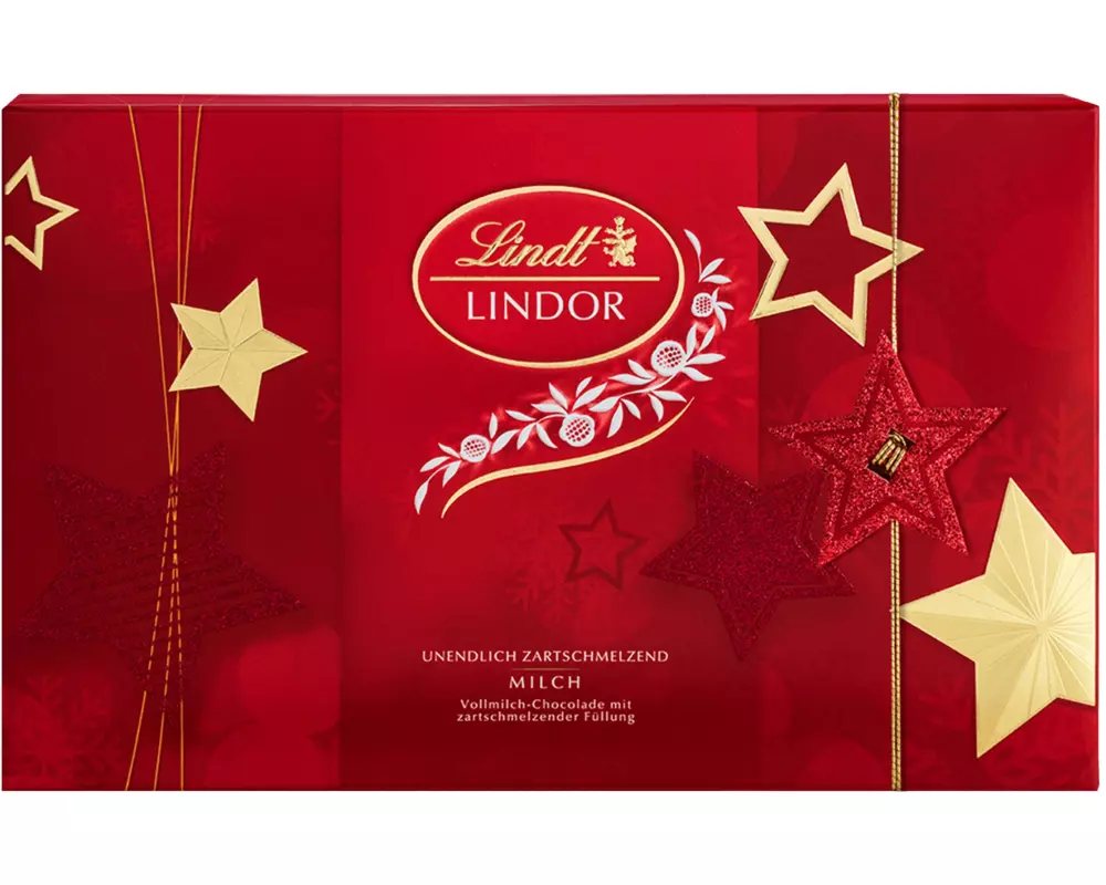 Lindt Schokoladen-Pralinen Lindor Milch Weihnachten 200 g