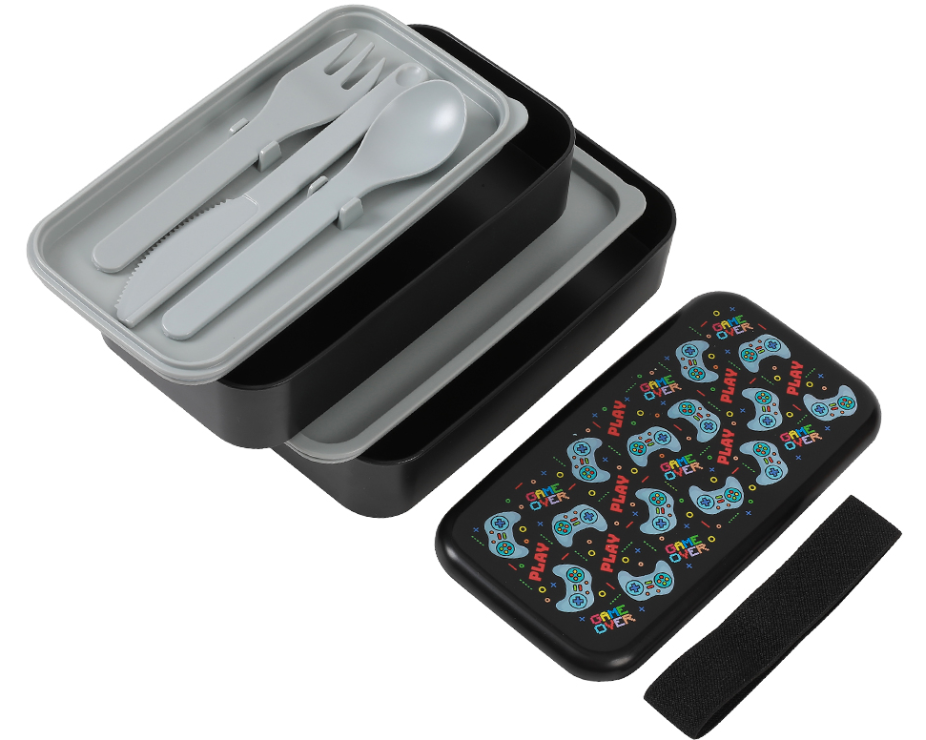 I-DRINK Lunchbox Let's play ID7009 mit Trennwand und Besteck