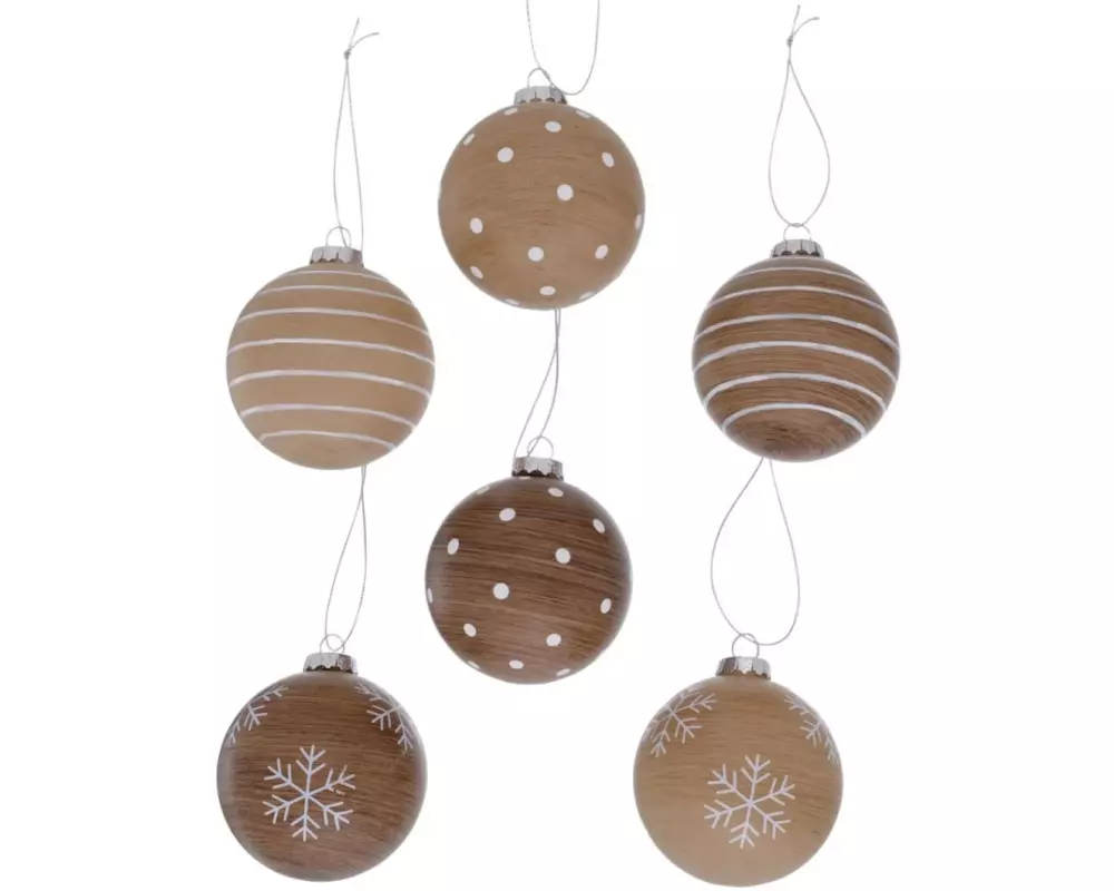 Boltze Weihnachtskugel Warel 12 Stück, Braun