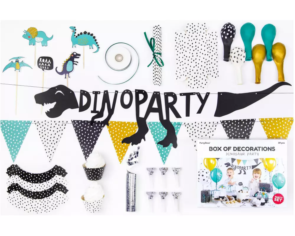 Partydeco Partyset Dino Party 10-teilig, Mehfarbig