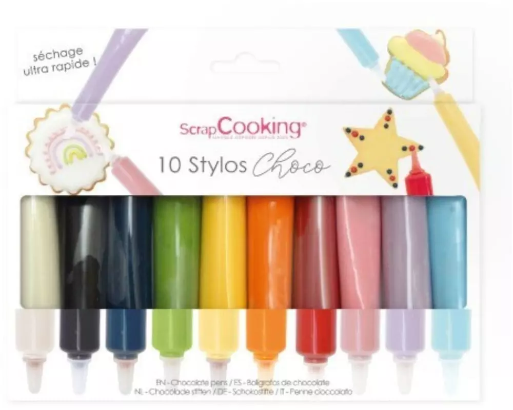 ScrapCooking Lebensmittelfarbenstifte Schokogeschmack Mehrfarbig, 10 Stk.