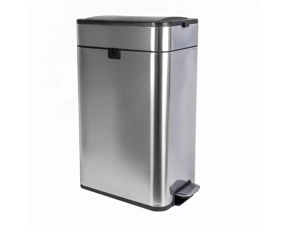 Maul Abfalleimer Wing 40 l, Schwarz/Silber