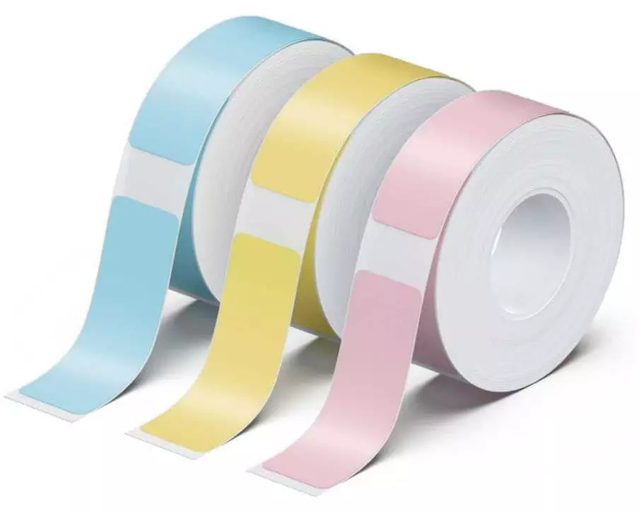 Peach Beschriftungsband LabelRolls PE101 Schwarz auf Tricolor