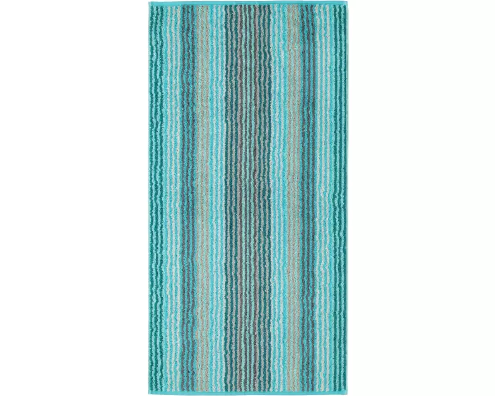 Cawö Handtuch Unique Streifen 50 x 100 cm, Türkis