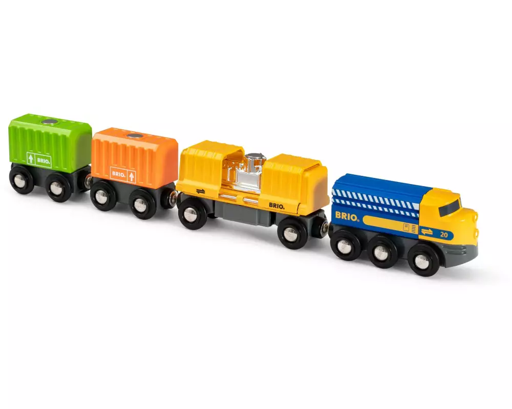 BRIO Eisenbahn Güterzug mit drei Waggons