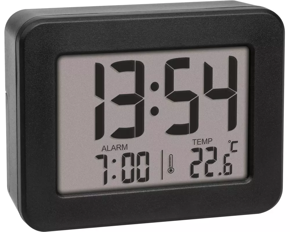 TFA Dostmann Digitalwecker Schwarz