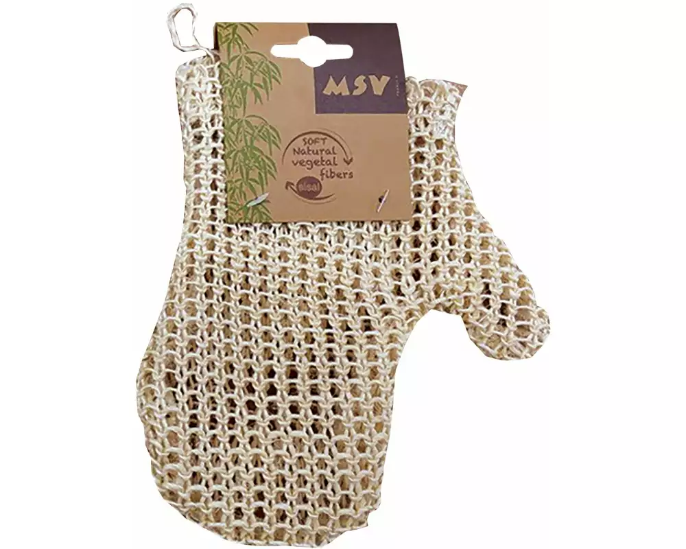 MSV Peelinghandschuh aus Sisal 25 x 16 cm, Weiss