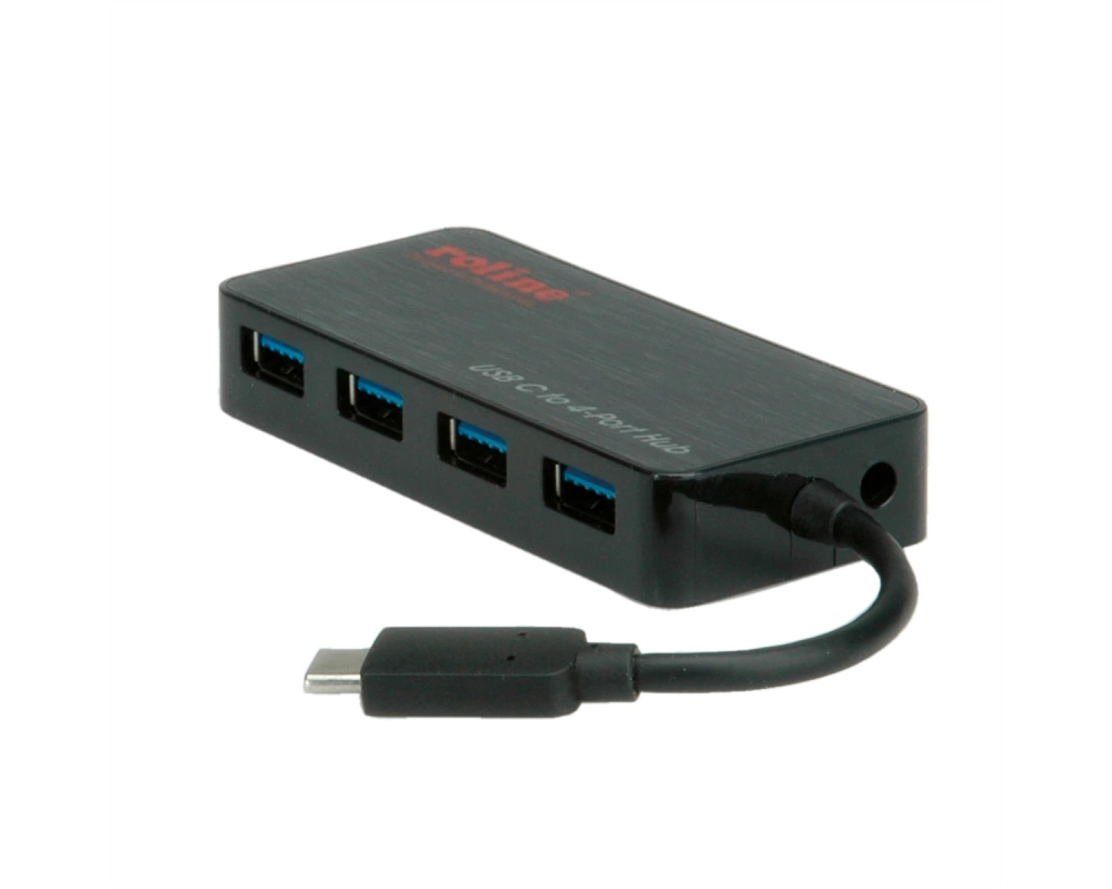 ROLINE USB 3.2 Gen 1 Hub, 4fach, Typ C Anschlusskabel