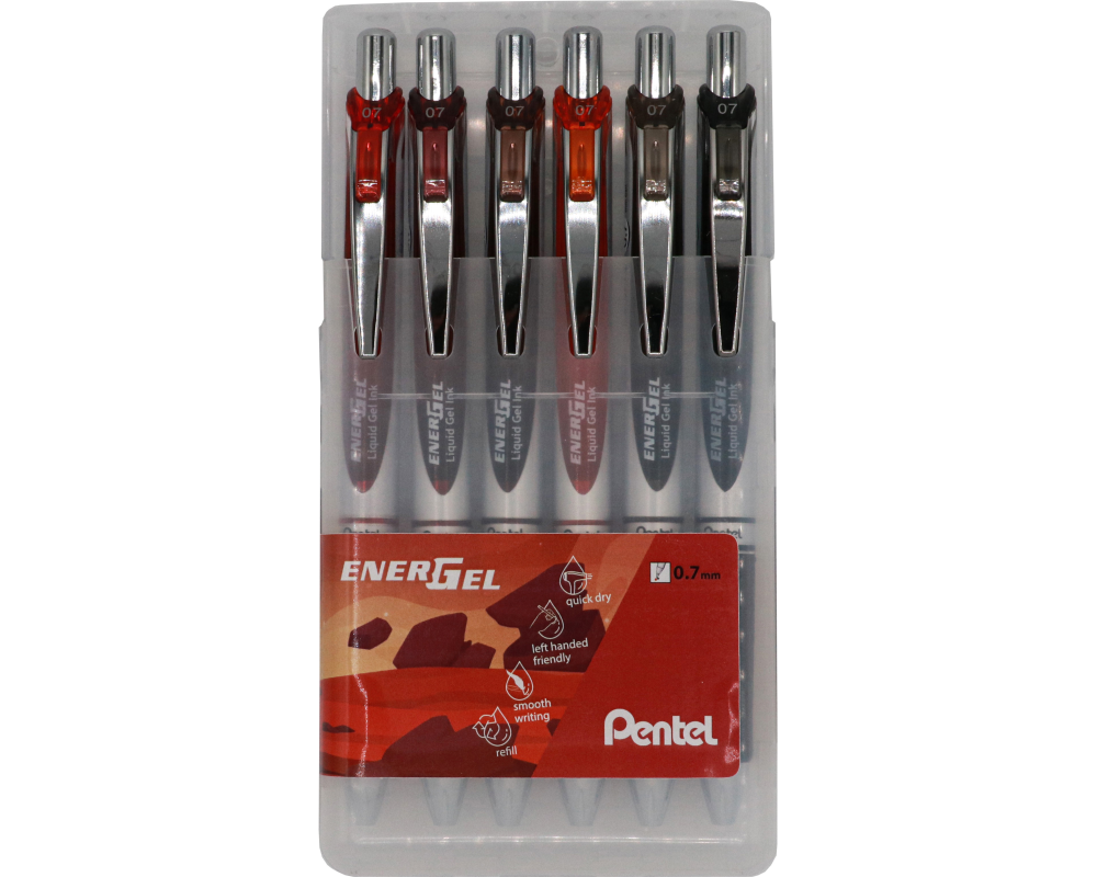 PENTEL Rollerball EnerGel 0.7mm BL77-6EA Earth Set 6 Stück