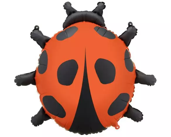 Partydeco Folienballon Marienkäfer, Rot-Schwarz, 66 x 64.5 cm, 1 Stück