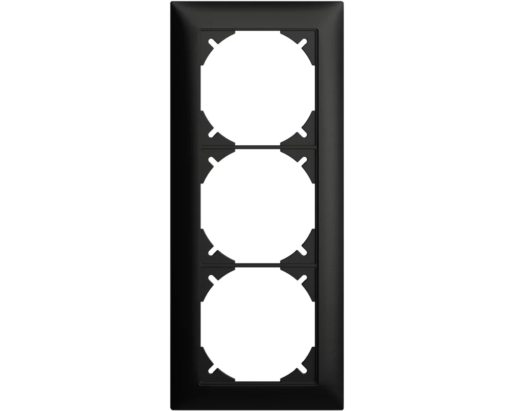 Feller EDIZIOdue Abdeckrahmen UP 3-fach, Schwarz
